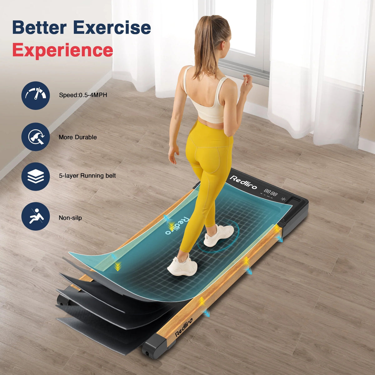 White Walking Pad Treadmill S332