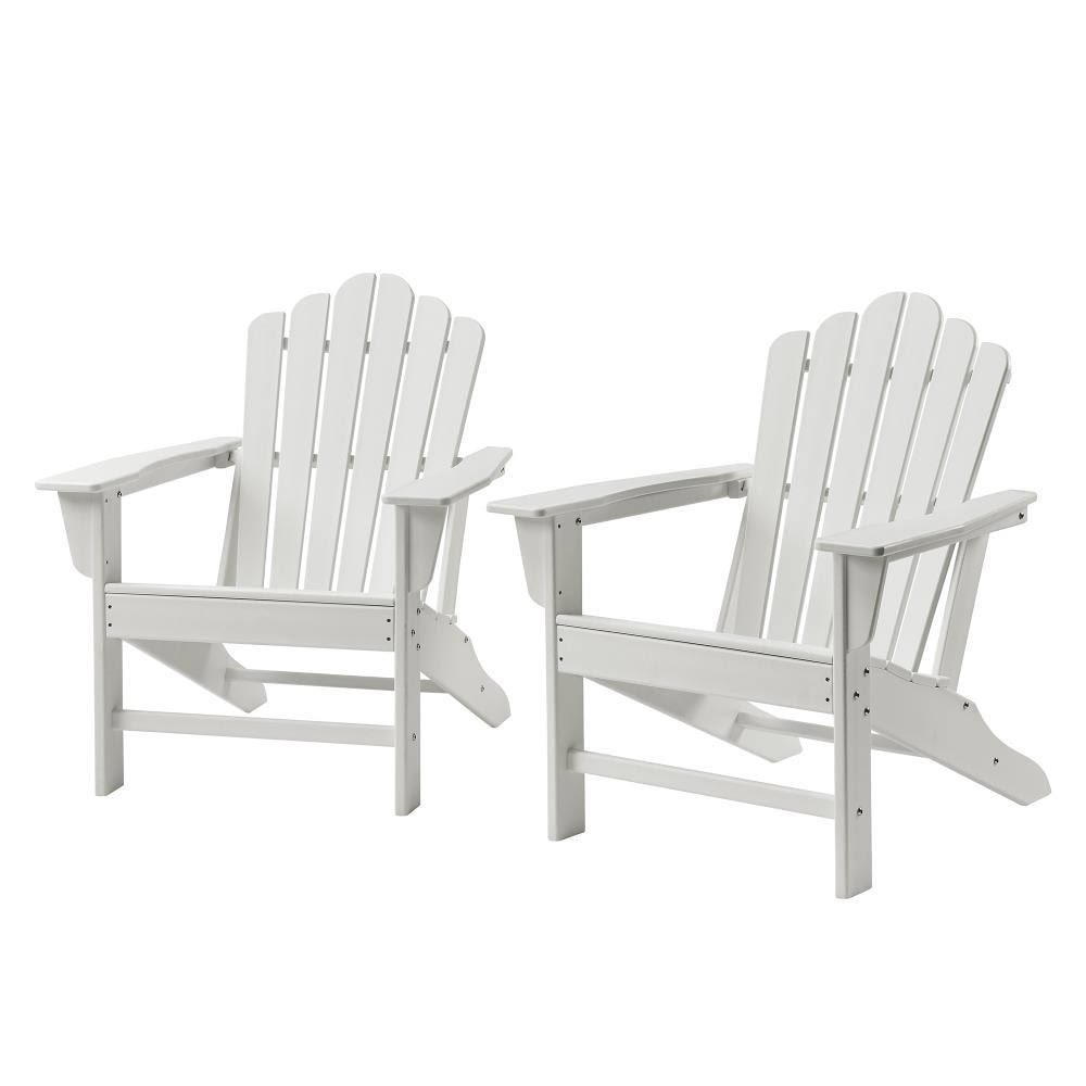 White 2 Pcs Outdoor Adirondack Chair E682