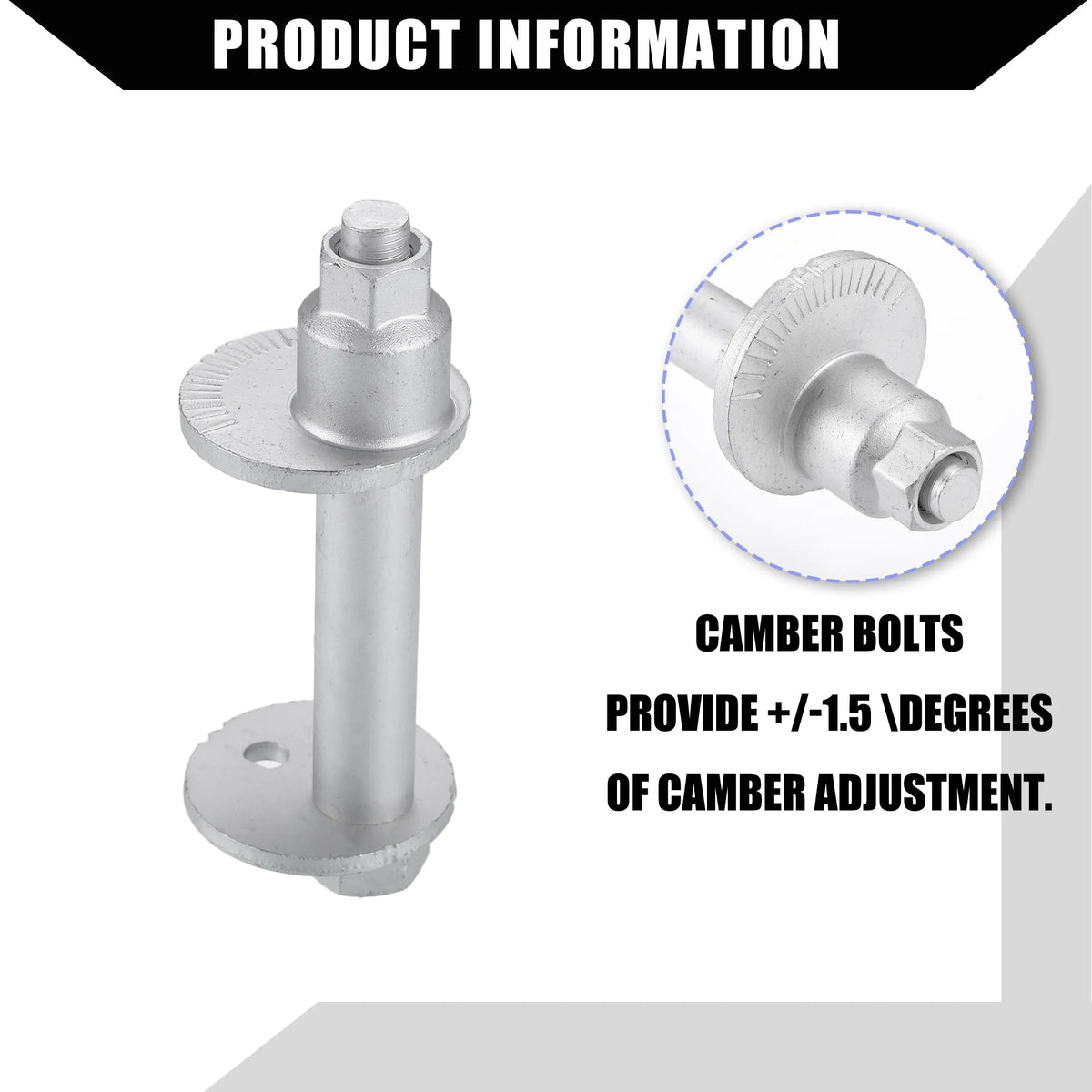 Cam Plate Toe Adjust Bolts for Toyota 4Runner 1995-2004 Metal 4 Sets Silver Tone X681154