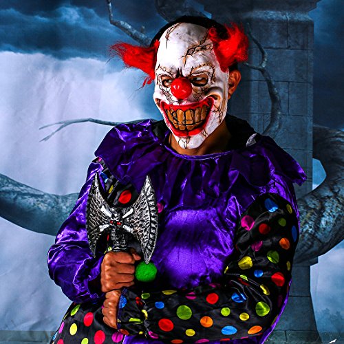 Scary Clown Mask & Inflatable Snowman Decor U446915