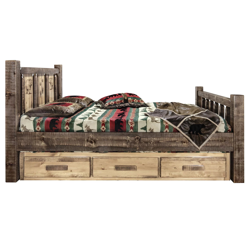 Brown Wood Twin Storage Bed E243682