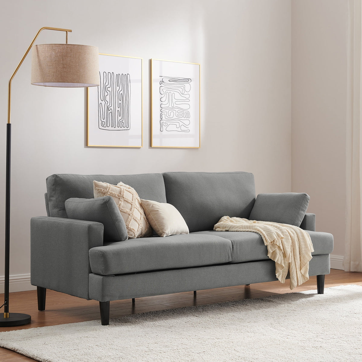 Mid Modern Sofa Smoke Grey C3235