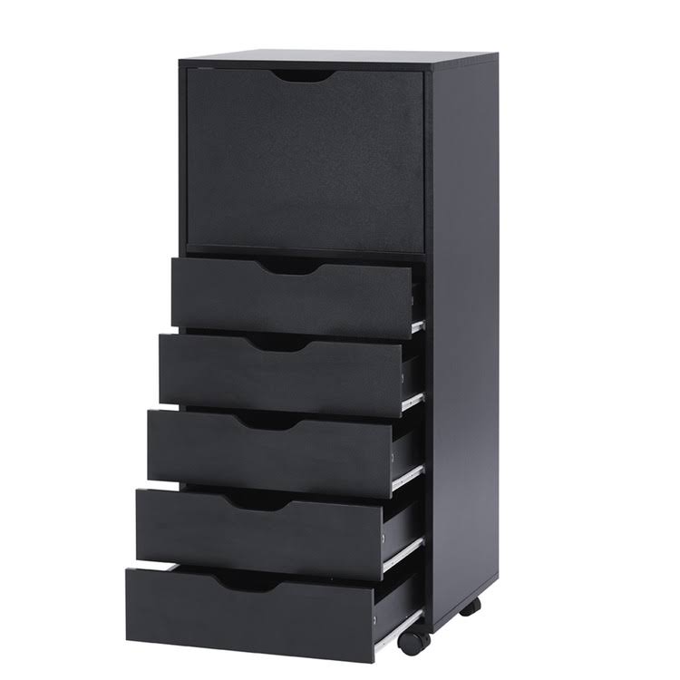 6-Drawer Black Office Storage Cabinet F331