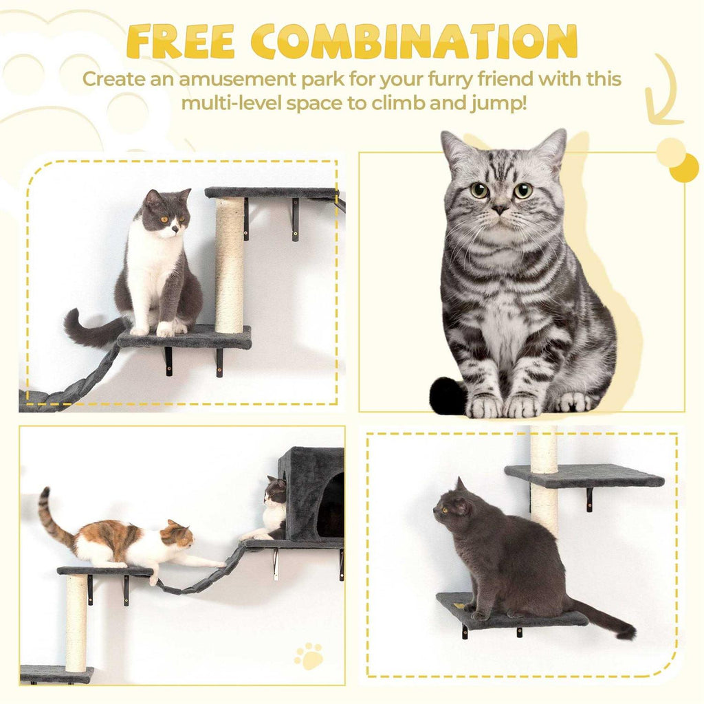Wall-Mounted Cat Shelves Cat Tree Climber Set I9479