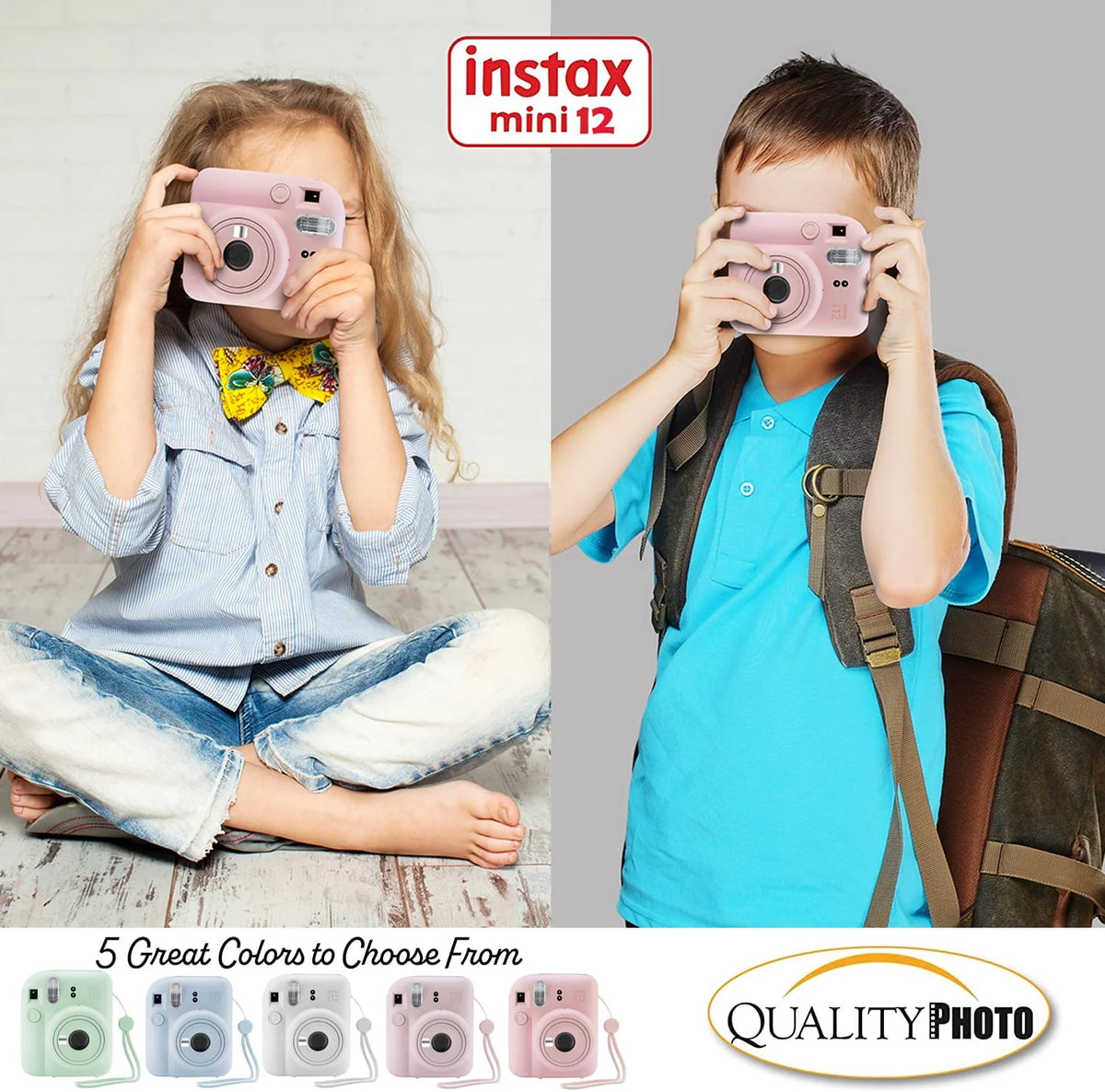 Blossom Pink Instant Camera with Case and Accessory Kit I93484