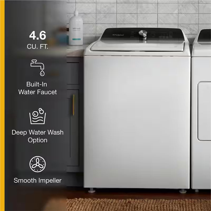 White Top Load Impeller Washer with Built-In Faucet A454