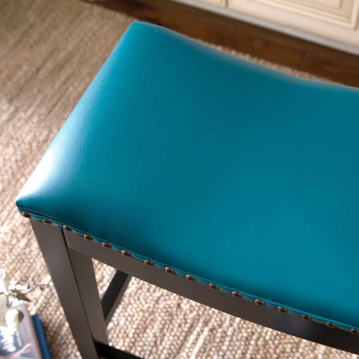 Teal Bonded Leather Counter Stool T455416