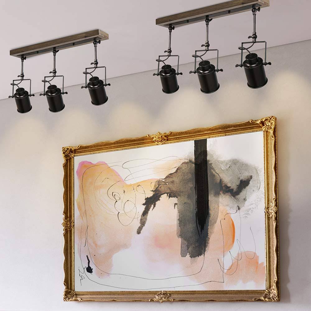 3-Light Industrial Wood Canopy Ceiling Wall Light E2046