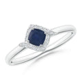 0.4ct Cushion Shape Sapphire CZ Engagement Band Ring 925 Sterling Silver Cocktail Ring M98234