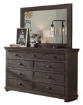 Dark Grey Drawer Dresser & Mirror J1122