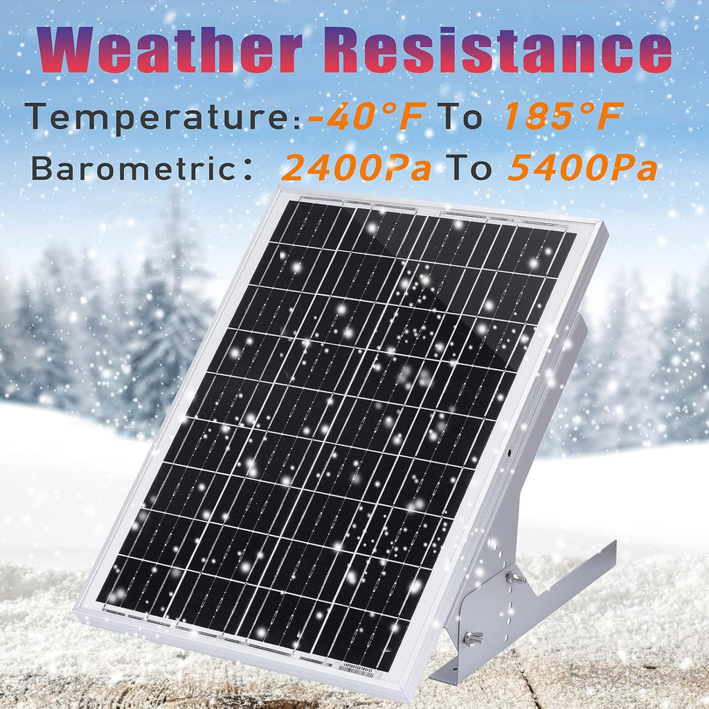 30 Watt 12V Solar Panel Kit with Adjustable Tilt Mount Brackets and 5A 12V/24V PWM Solar Charge Controller U249928