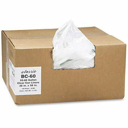Clear Low-Density Can Liners 31-33gal .63 Mil 33 x 39 250/Carton K6407