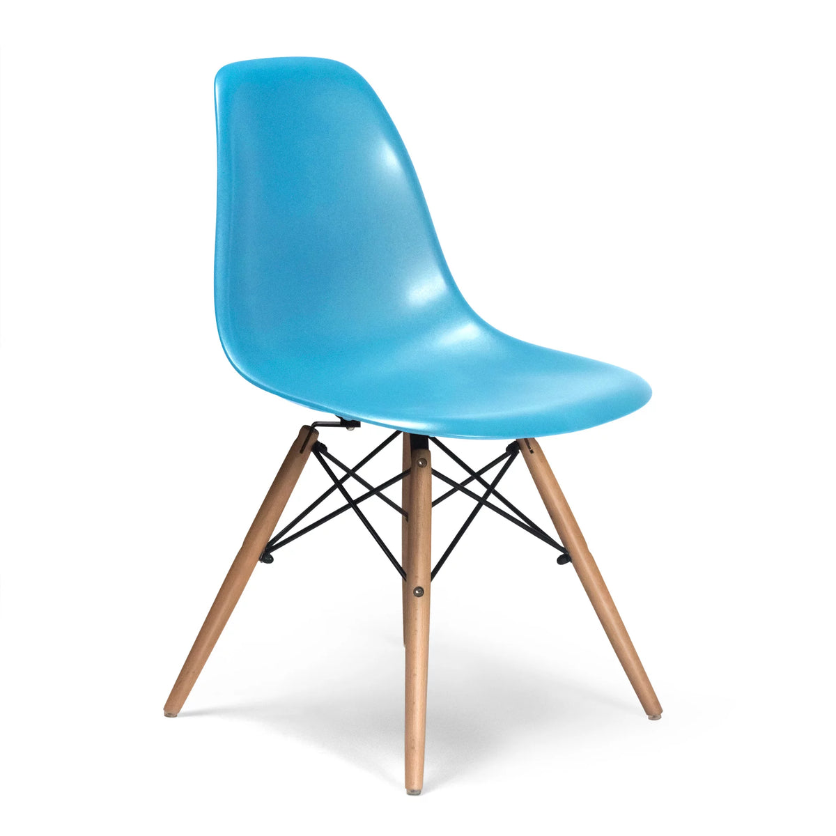 Blue Chair with Wood Legs A501035
