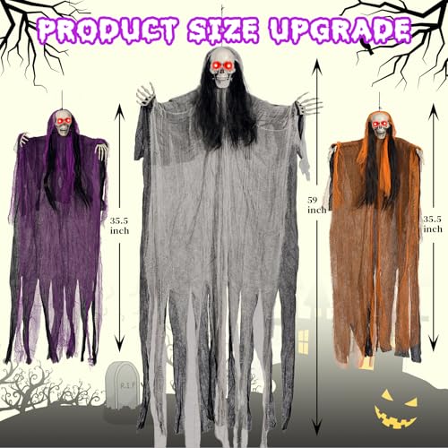 3 Pack Lighted Up Eyes Halloween Hanging Decorations I257