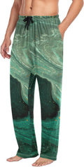 Teal Green Gold Marble Cotton Pajama Pants M60025