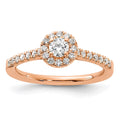 14k Rose Gold Lab Grown Diamond Halo Ring T430