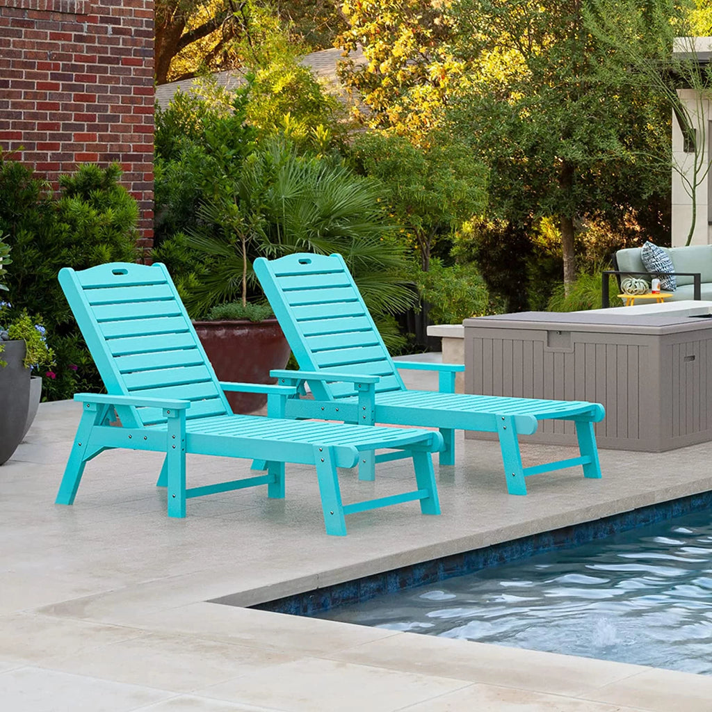 Blue Adjustable Resin Chaise Lounge Chair R7211