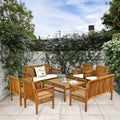 4 PCS Acacia Wood Cushioned Sofa Set I46155