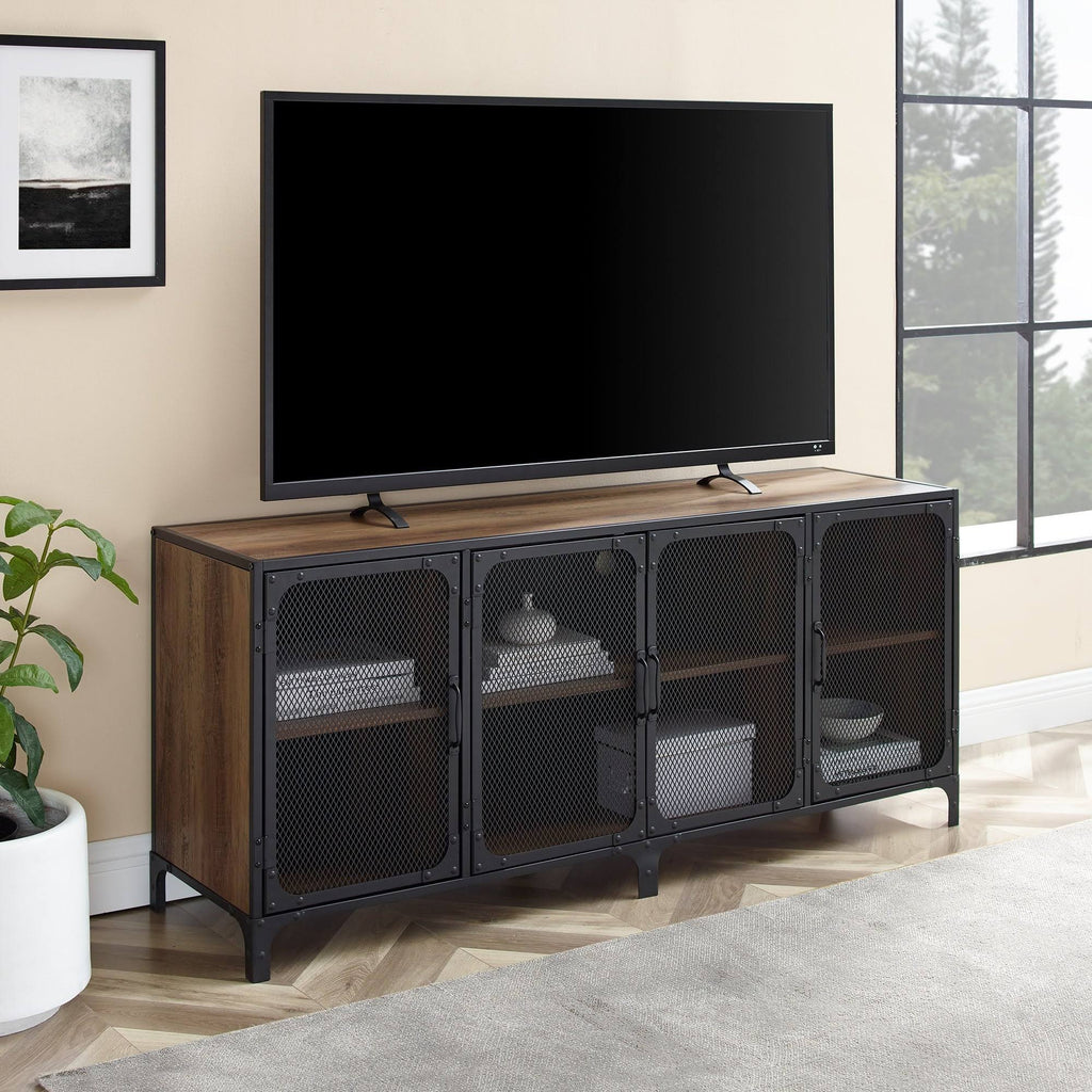 Grey Wash Industrial TV Stand Console B88936