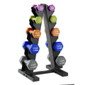 3, 5, 8, 10, & 12 lb Neoprene Hexagon Dumbbell Weight Set with Stand H265
