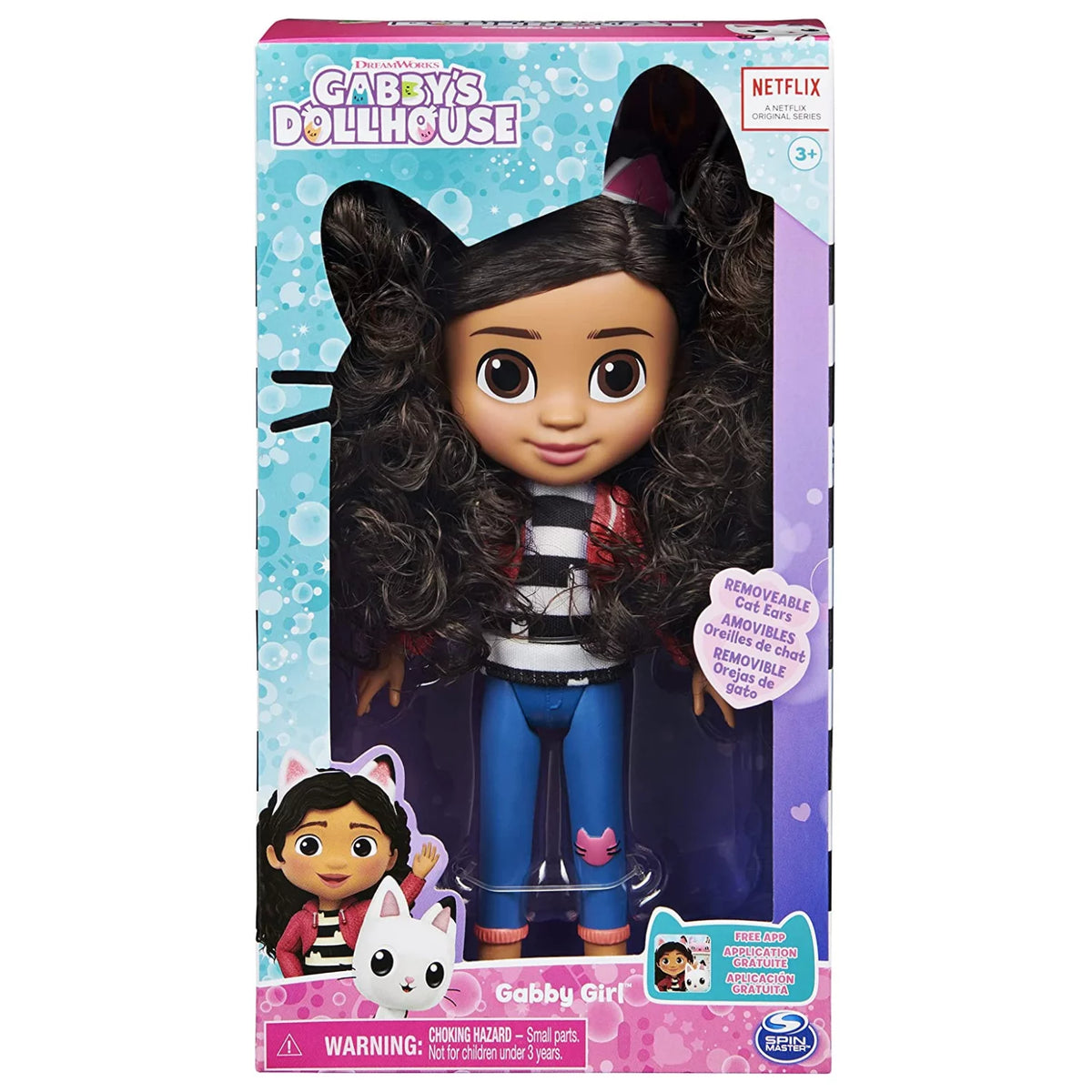 8-inch Girl Doll with Removable Cat Ears Headband C1810