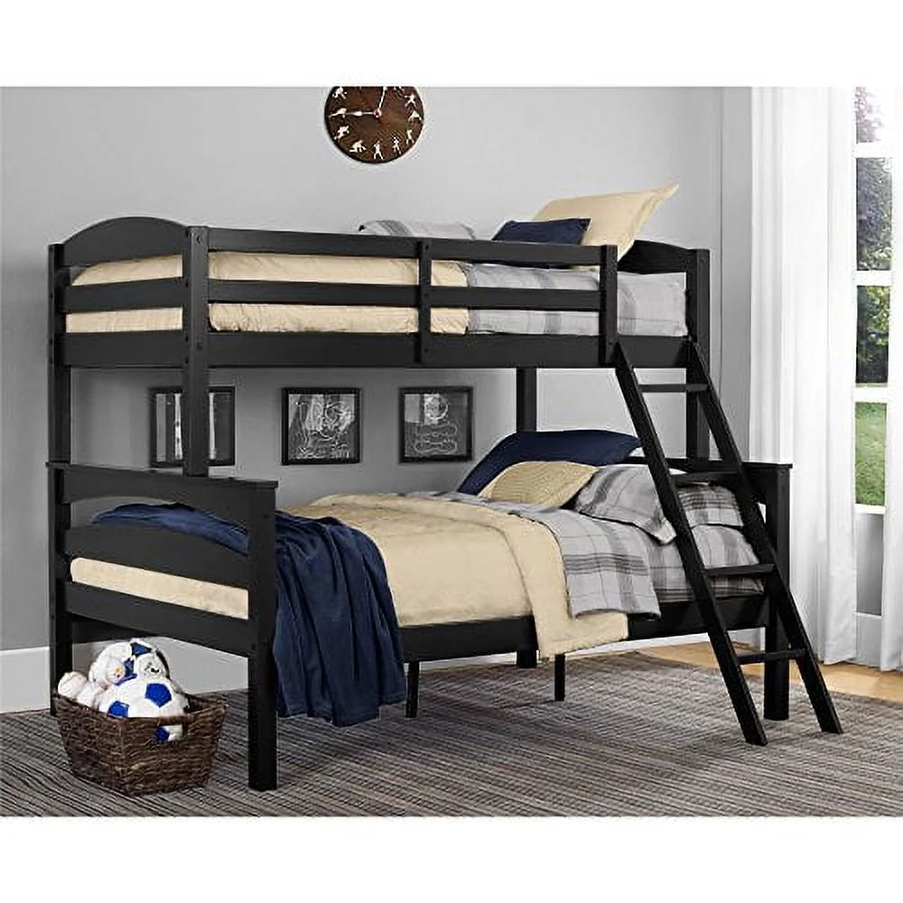 Black Wood Twin over Full Bunk Bed L56523