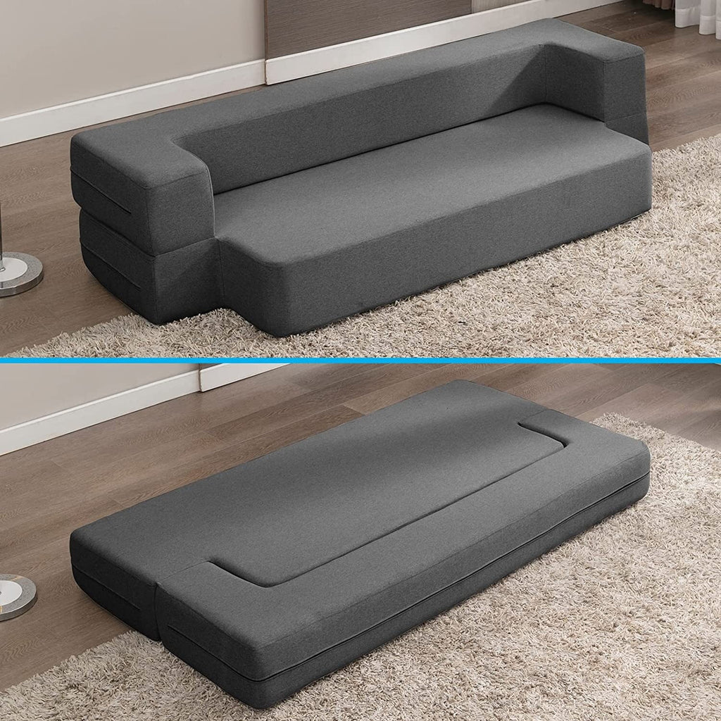 Convertible Futon Sofa Bed Dark Grey E17497