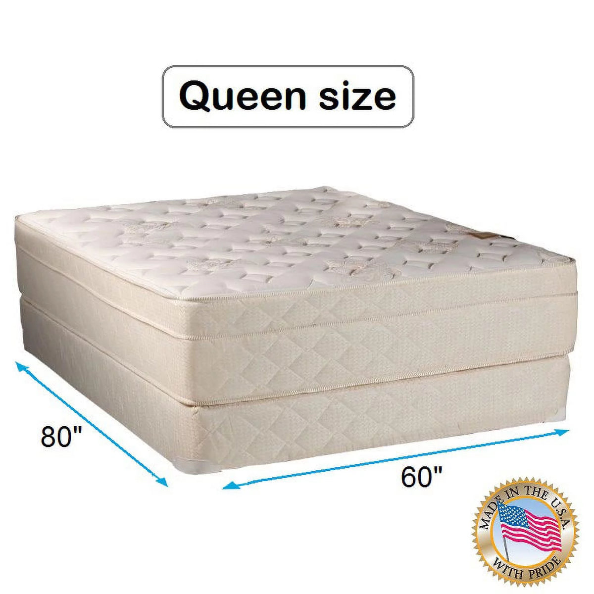 Queen Firm Foam Eurotop Mattress Set with Mattress Protector L6650