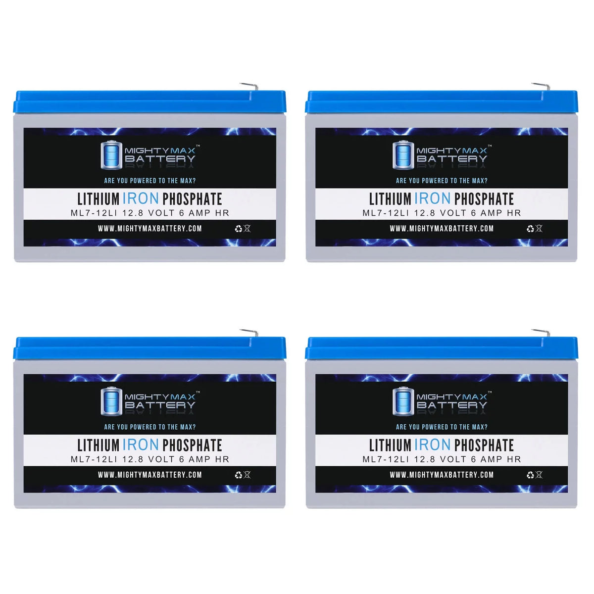12V 7AH Lithium Replacement Battery 4 Pack U899