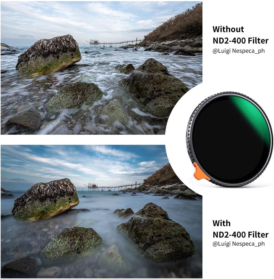67mm Variable ND Filter ND2-ND400 with Multi-Layer Coatings AGC Glass Neutral Density Filter Pack of 2 N3920