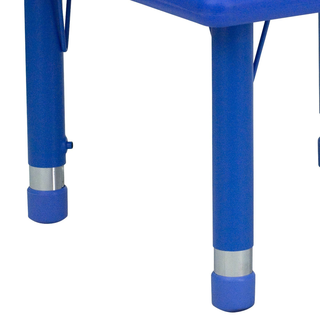 24x22 Square Blue Plastic Height Adjustable Activity Table P4450