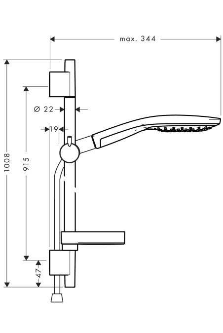 White/Chrome Hand Shower and Shower Rail Set P78755