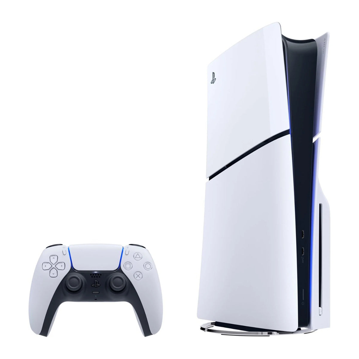 White PS5 Disc Slim Gaming Console with Wireless Controller D38684