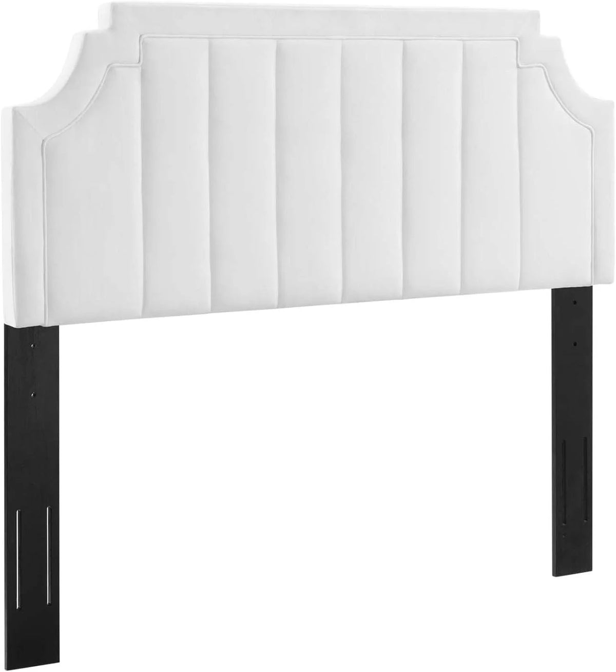 White Channel Tufted Performance Velvet Headboard B78044
