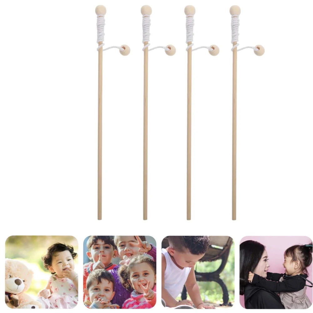 4 Pcs Wooden Magnetic Fishing Poles I633911