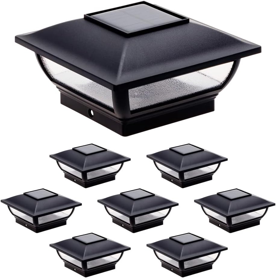 White 12 Pack Solar Post Cap Light for 4x4 Wood Posts K9174
