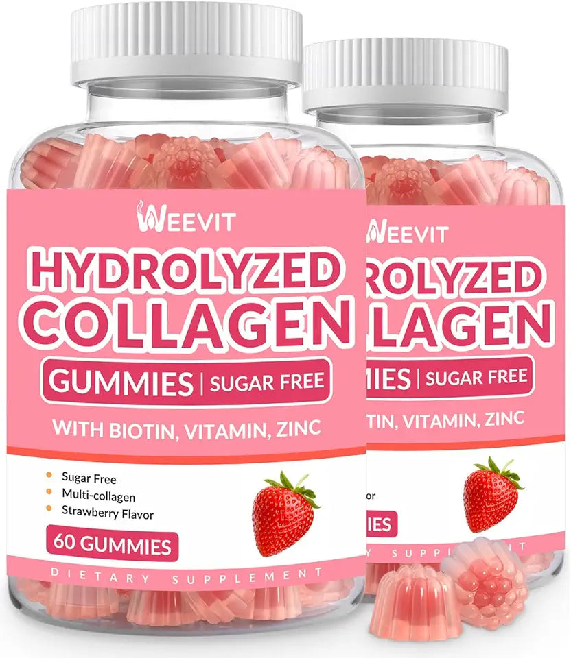 Sugar Free Collagen Peptides Gummies with Biotin Vitamin C D B12 Q71565