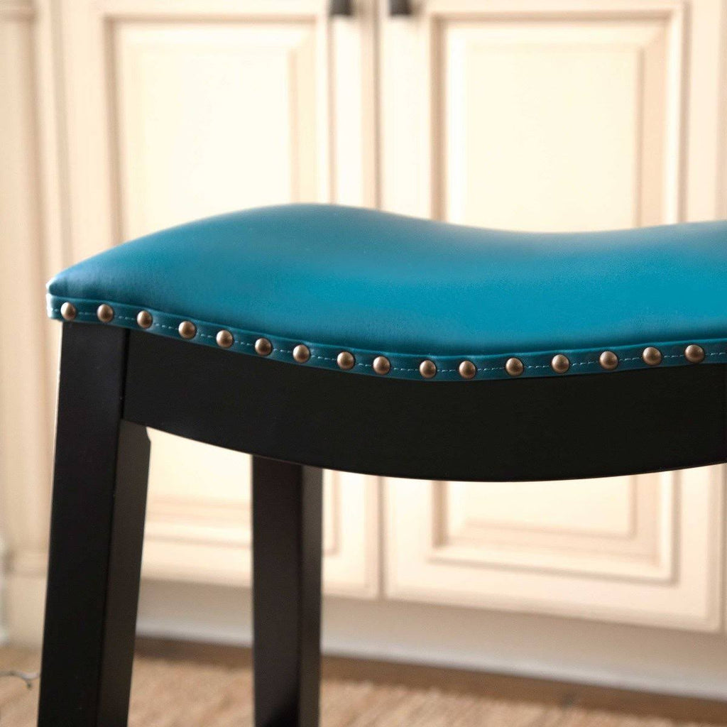 Teal Bonded Leather Counter Stool T455416
