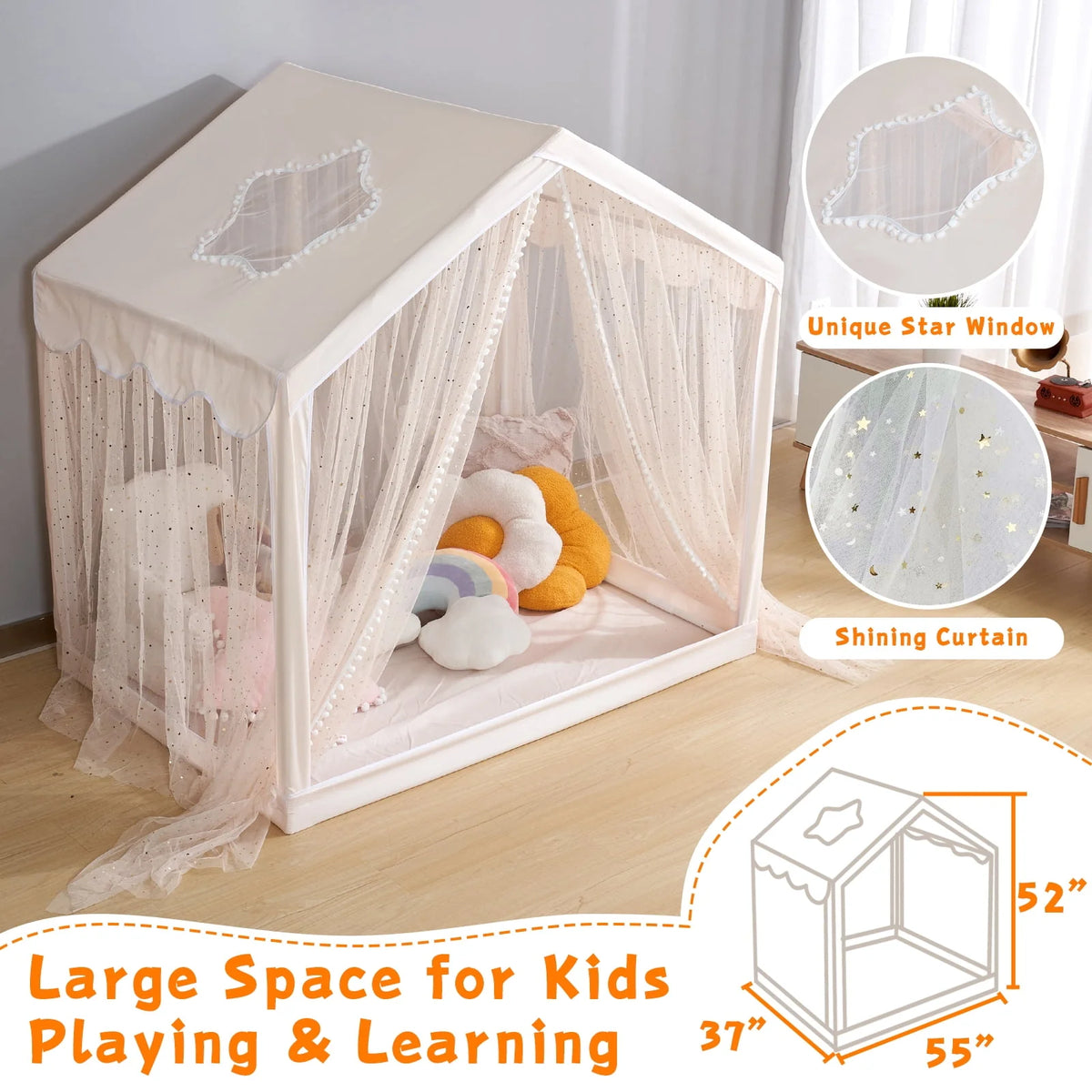 Kids Play Tent with Sequin Stars H965