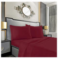 Burgundy Twin 4 Piece Sheet Set with Pillowcases N469