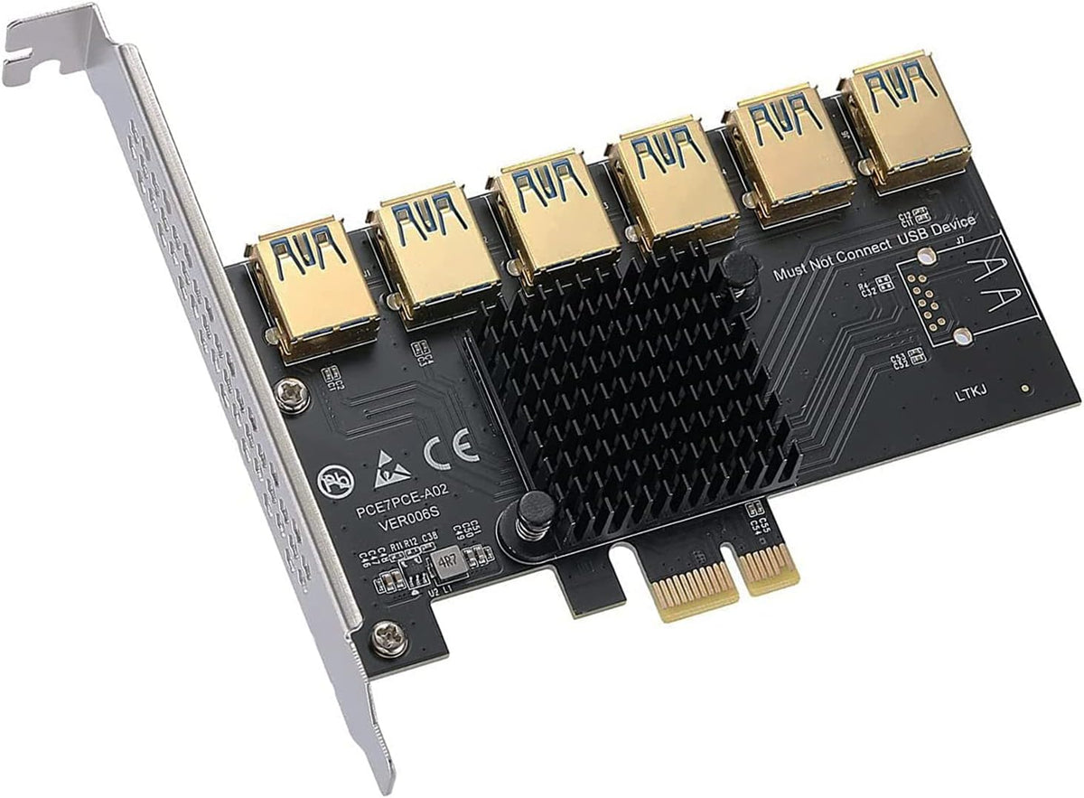 PCIE Riser 10 Solid Capacitors, 60cm USB 3.0 Extension Cable, 6 Pack G901040