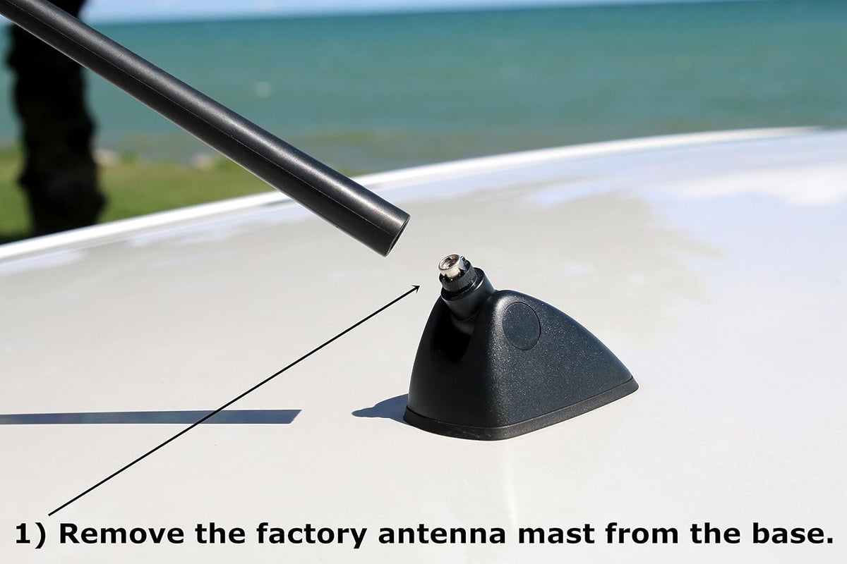 Silver Shark Fin Antenna Compatible with Kia Soul Pack of 2 V3460
