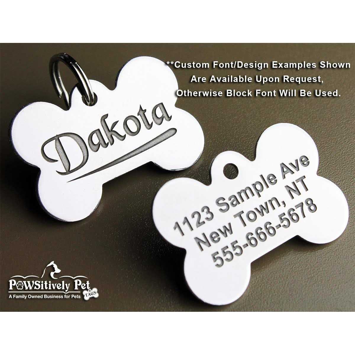 Stainless Steel Custom Deep Engraved Pet ID Tags V317164