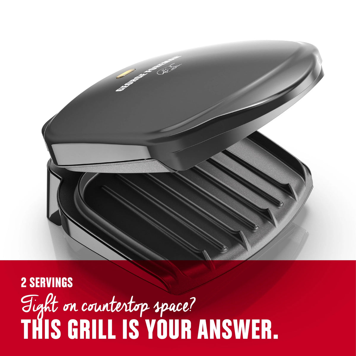 2-Serving Electric Indoor Grill and Panini Press, Black Q481