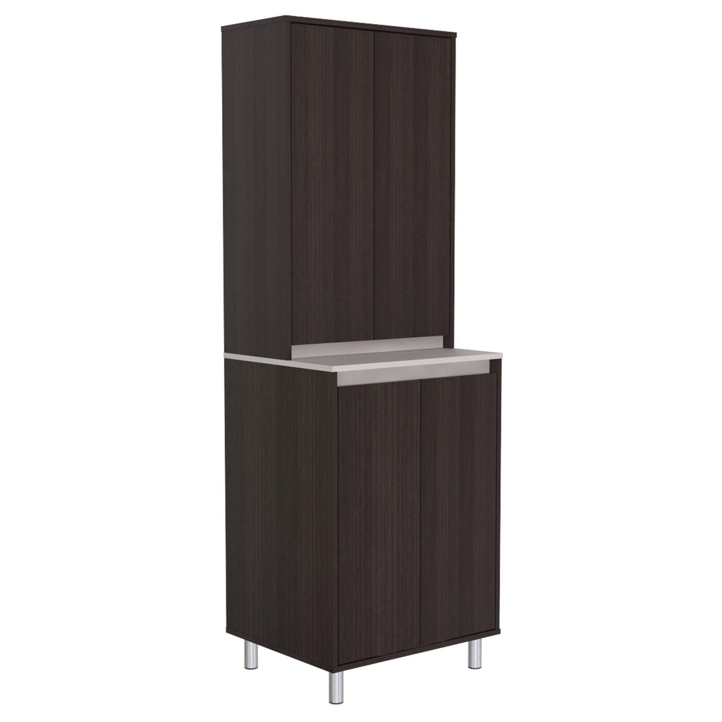Espresso and Amber Grey 4-Door Cabinet Z141