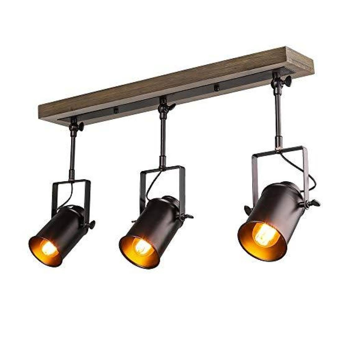 3-Light Industrial Wood Canopy Ceiling Wall Light E2046