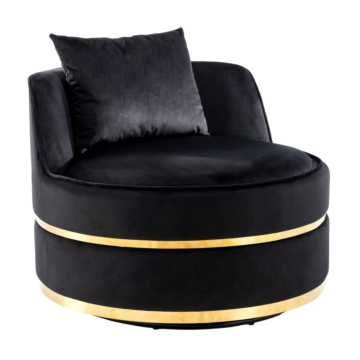 Black Velvet Swivel Barrel Chair X68167