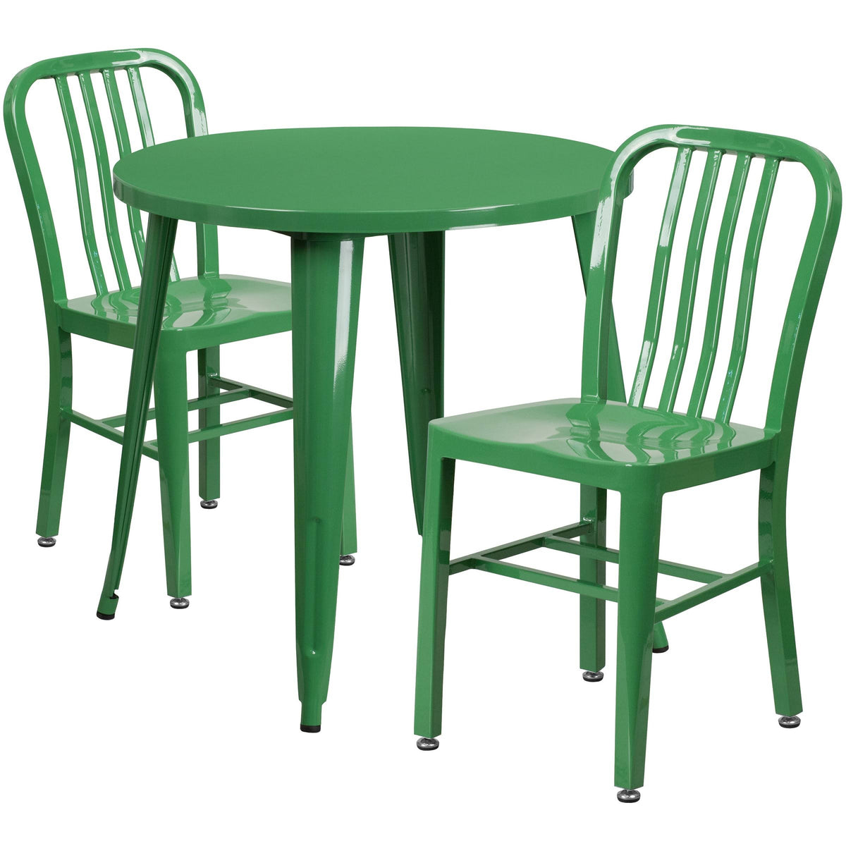 Green Metal Indoor-Outdoor Table Set with 2 Chairs M15930