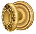 Solid Brass Door Knob Set with Regular Rosette - Passage Antique Brass P704649