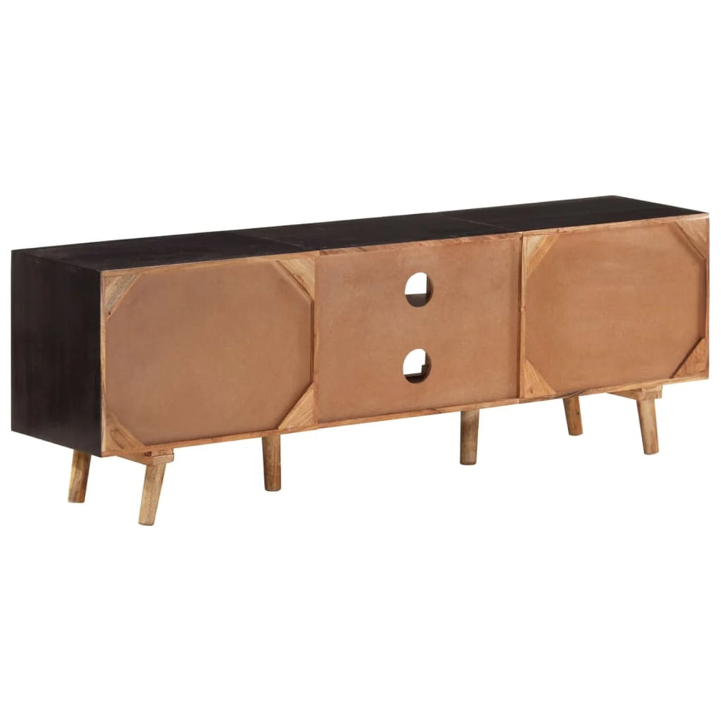 Rough Mango Wood and Solid Acacia Wood TV Cabinet with Storage Shelf C847242